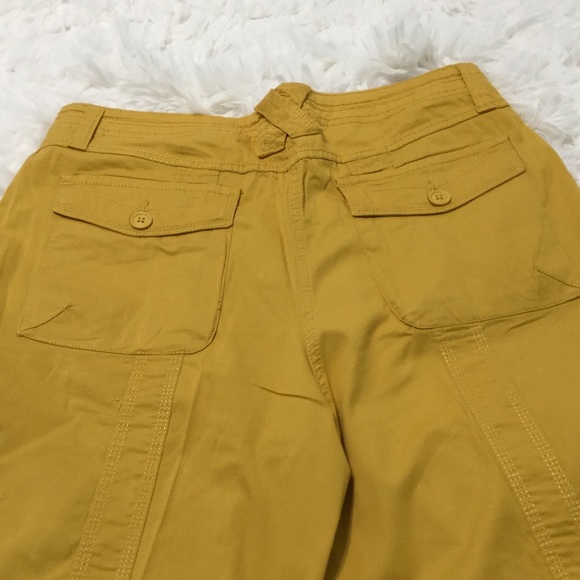 Style & Co - Women Yellow Cargo Capri Pants - Picture 5 of 8